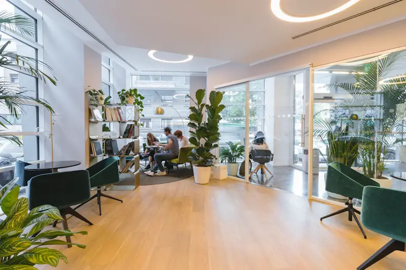 Commercial interior with wood-effect flooring