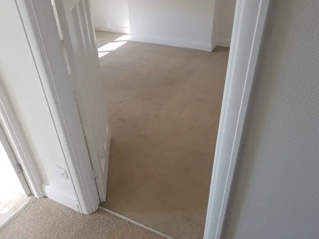 Beige carpet, bedroom doorway