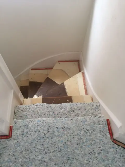 Underlay fitted, ready for carpet